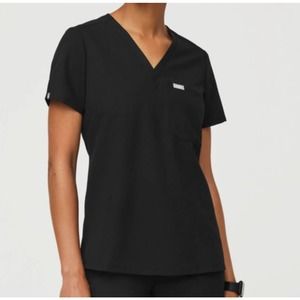 FIGS Women's Black Catarina One Pocket Scrub Top Size Medium